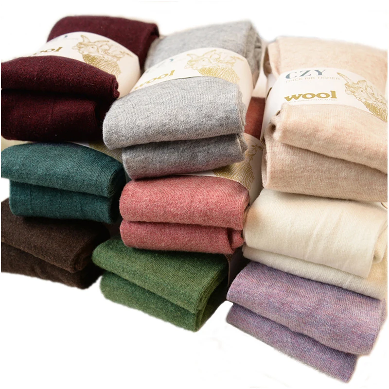 Женские колготки зимние теплые однотонные кашемировые с кроликом эластичные