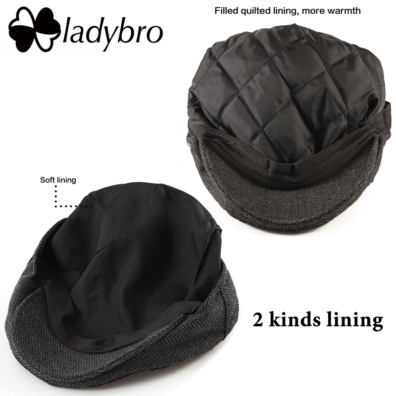 Ladybro, повседневная мужская кепка Newsboy, ИРЛАНДСКИЙ ТВИД, шапка плюща, плоская кепка, Осень-зима, мужская шапка из 30% шерсти, женская кепка с козырьком, Женская кепка, Мужская кепка