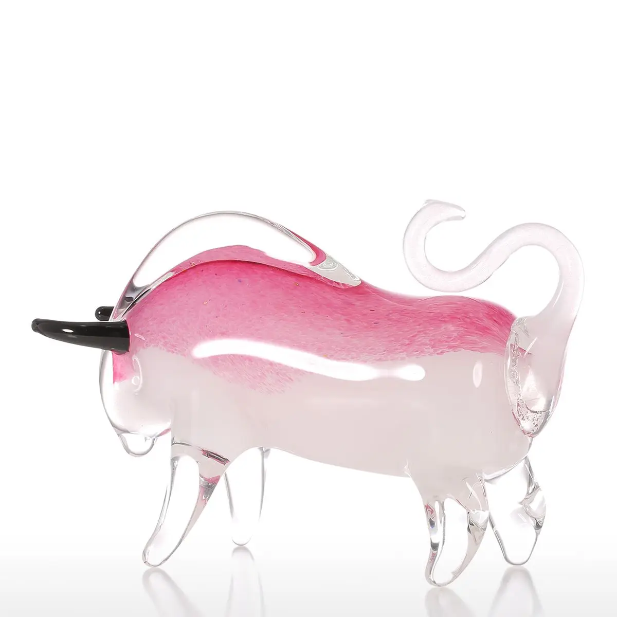 Новый розовый подарок для крупного рогатого скота стеклянный орнамент фигурка