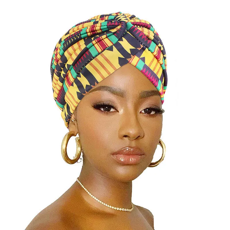 

Polyester African Style Cross Twist Hat Cross Twist Hat Baotou Cap African Style Printed Baotou Cap Printed Chemotherapy Cap