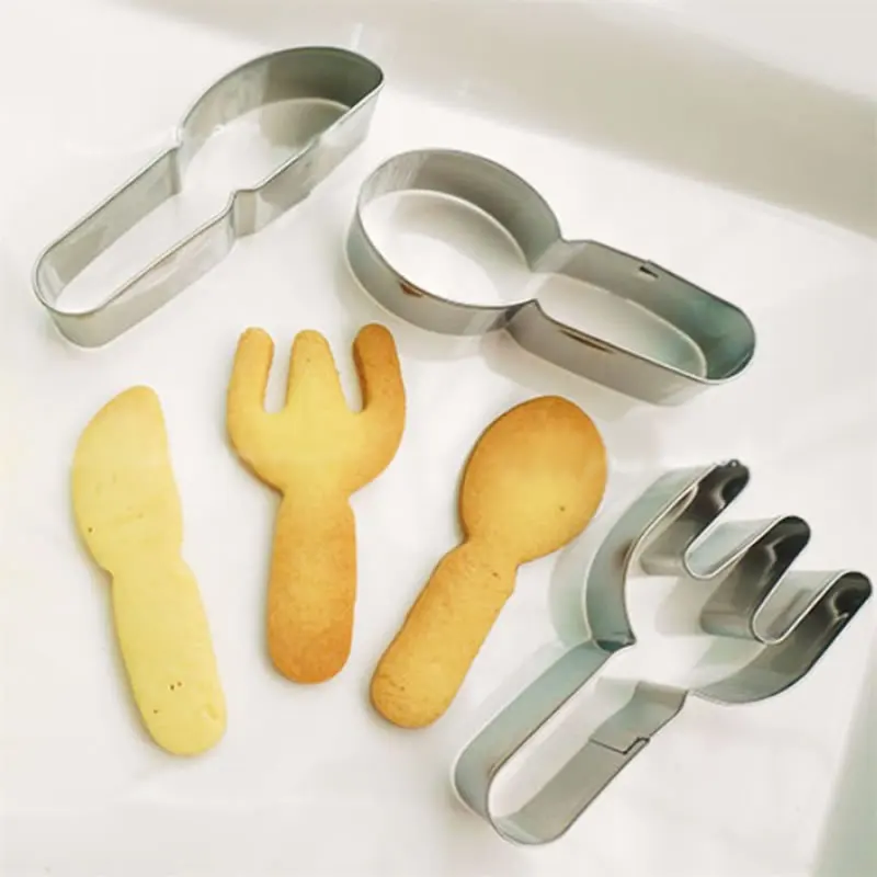 

3Pcs Fork Spoon Knife Shape Cutter Cookie Fondant Biscuits Molds Cake Mould DIY Decorating Tool Baking Mold Pastry Supplies