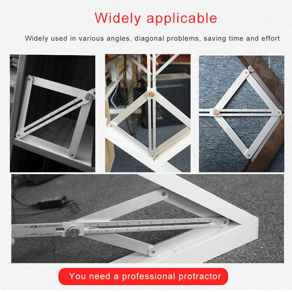 

Woodworking Tools Protractor Diagonal Ruler Diagonal Thickening Trimming Decoration Multifunctional Yin and Yang Angle