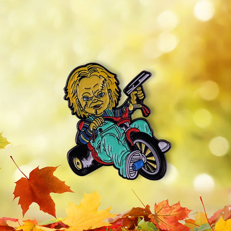 Эмалированная заколка кукла Чаки страшный слашер зло брошь-кукла значок из