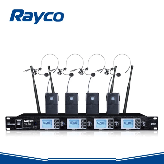 구매 전문 가라오케 마이크 OEM 사용 가능한 UHF 무선 마이크 4 채널