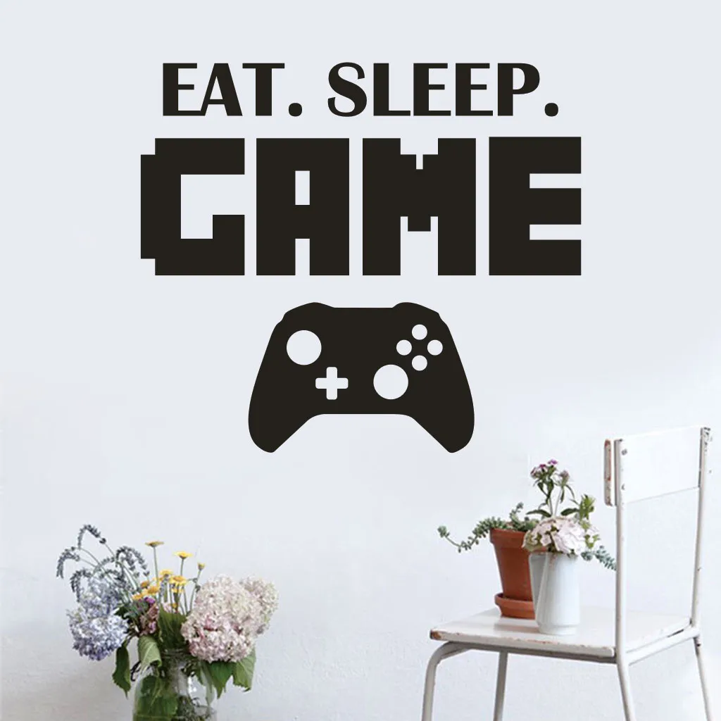 Eat Sleep Game Наклейка на стену игровой джойстик наклейка для игры Настенная детская