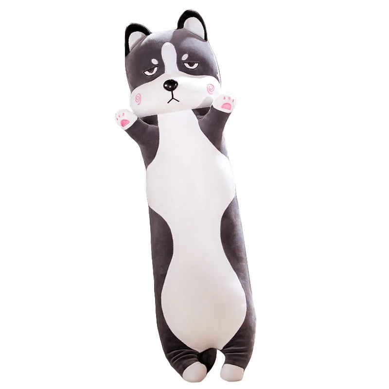 

70-120cm Kawaii Long Big Dog Husky Stuffed toys Doll Dog Cute Cartoon Sleeping Pillow Plush toys for Children Girl Birthday Gift