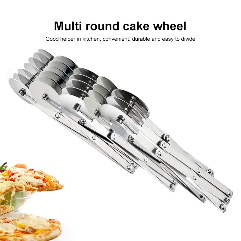 Steel Wheels Cutter Pizza Separator Pasta Knife Roller Blade Pastry Peeler Dough Divider Side Bakeware Tools 3 / 4 / 5 / 6 / 7