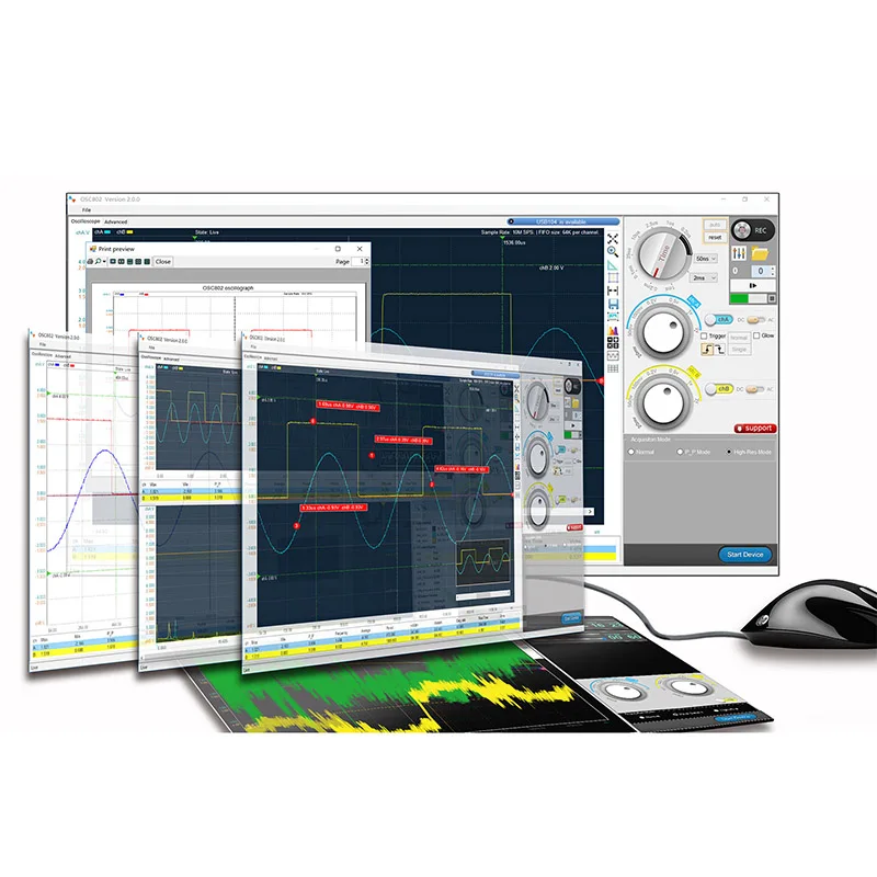 Портативный цифровой осциллограф USB-зарядка 2 канала полоса пропускания