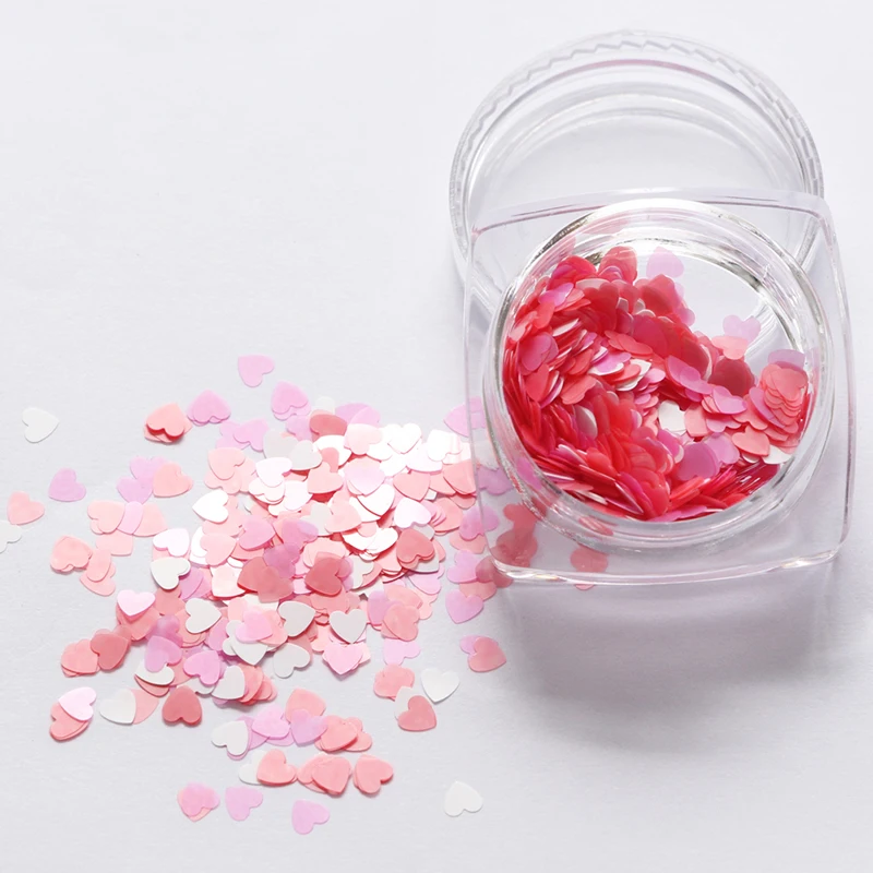 12 видов стилей Sweet Love (Сладкая любовь) Сердце ногтей Блестящий сверкающий Блестки