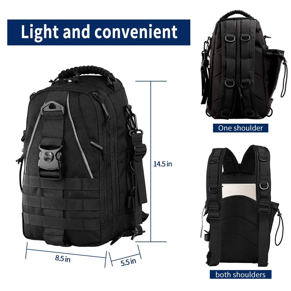 Fishing Tackle Bag Waterproof Nylon Single Shoulder Backpack Hand Chest Outdoor Camping Hiking Huntting Tactical Army | Спорт и