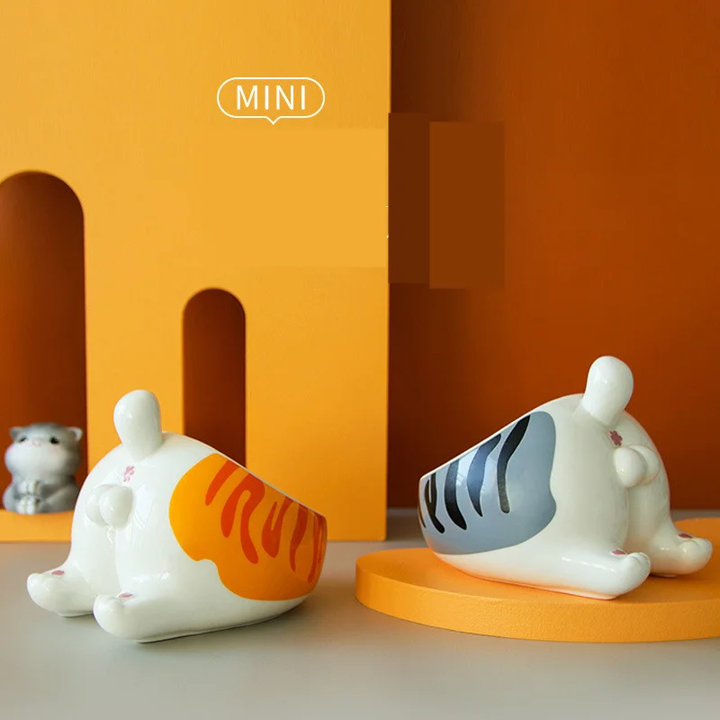 

Cat and Dog Egg Bowl Ceramic Water Bowls Small Capacity Anti Overturning Oblique Mouth Dog Feeder Cat Accessories Pet Supplies