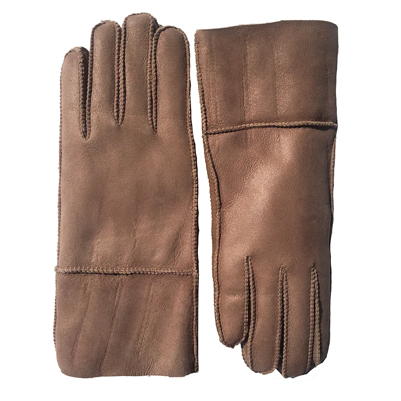 Зимние женские перчатки из натуральной овчины, очень теплые меховые перчатки из натуральной кожи, перчатки без пальцев