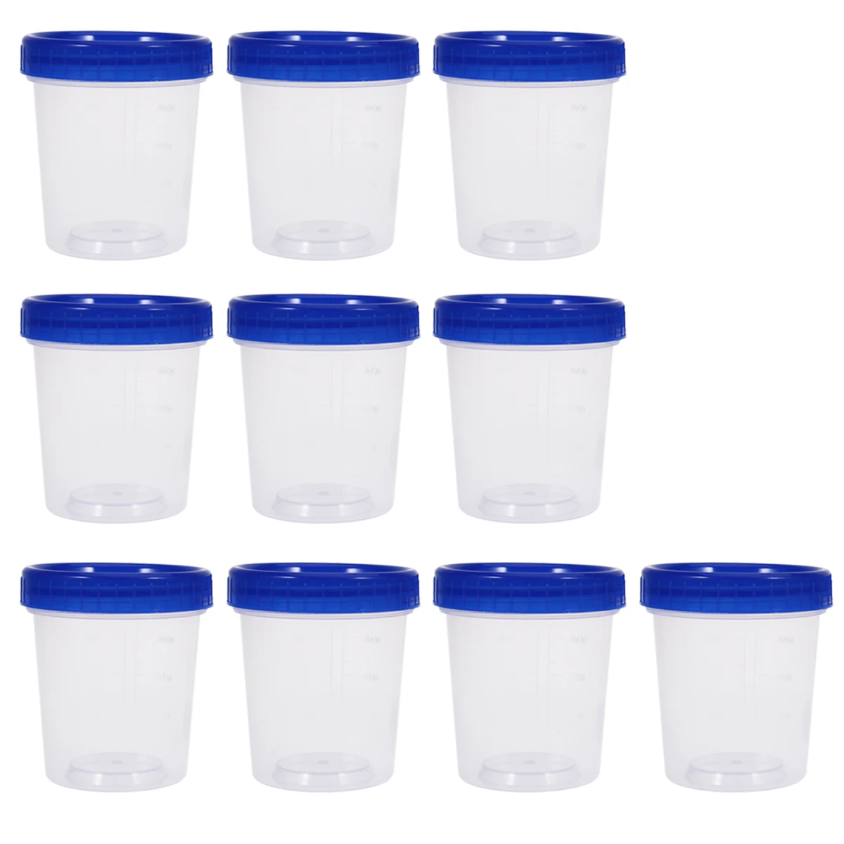 

10pcs 120ml Disposable Plastic Measuring Cups With Lid Transparent Specimen Cup Kitchen Accessories