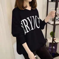 2021 korean autumn and winter womens letter pullover loose student wild long sleeve clothes fashion large size top