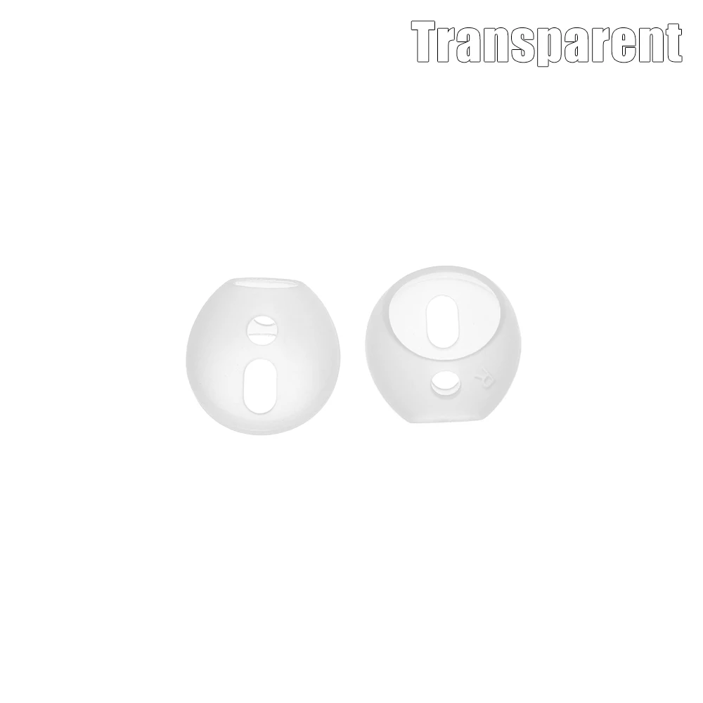 Transparent 1 пара Силиконовый цветной наушник конфеты защитный чехол противоскользящие наконечники для наушников Наушники Замена для Apple Airpods - Цвет: Transparent