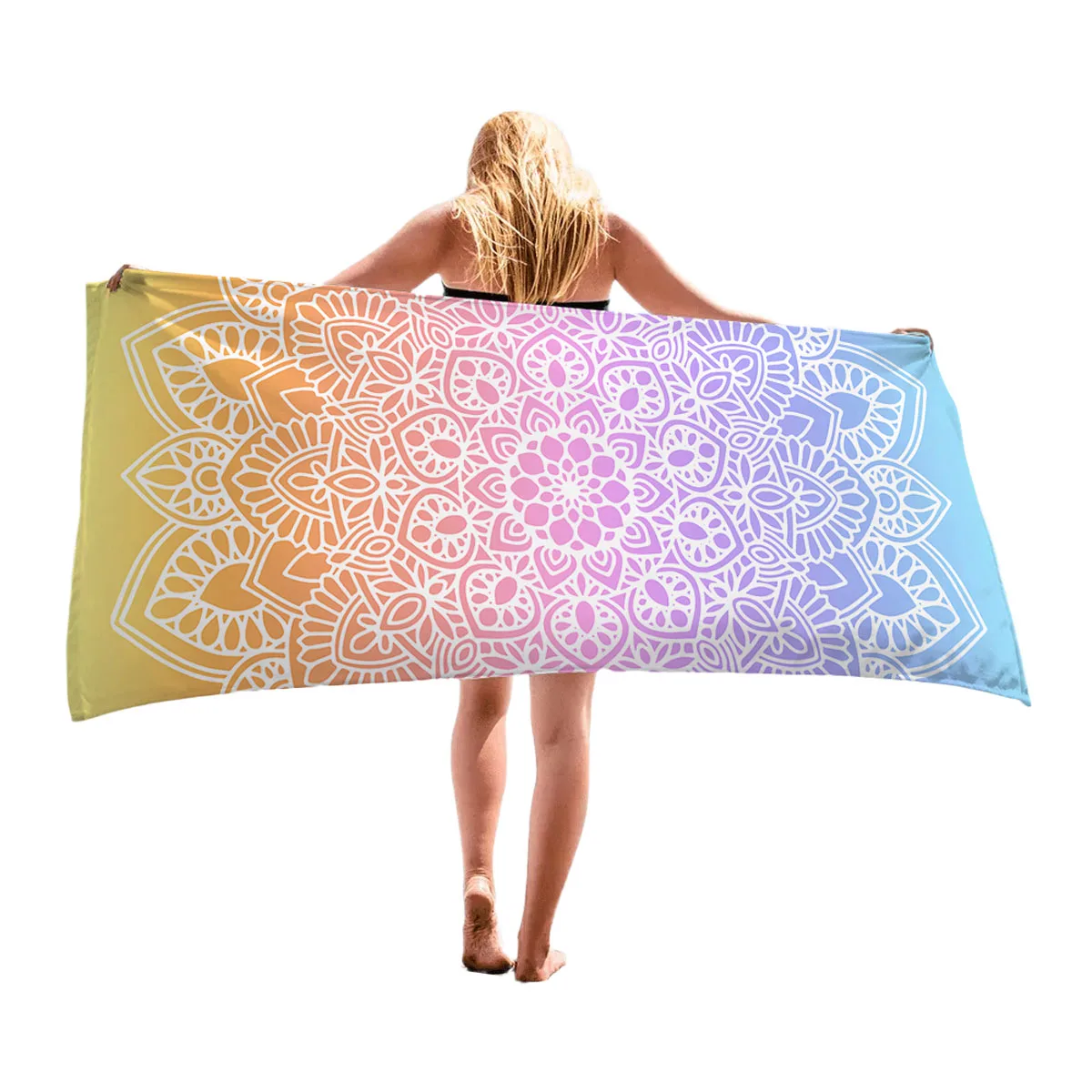 Пляжное полотенце из микрофибры очень большое быстросохнущее для бассейна ярких