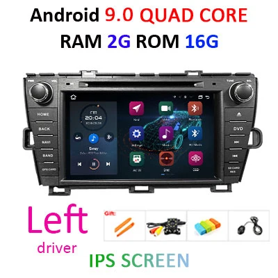 Android 9,0 DSP ips 64G 2 Дина DVD плейер для Toyota Prius 2009-2013 8 ядра gps навигации стерео мультимедийное радио gps Регистраторы - Цвет: 2G 16G IPS Left