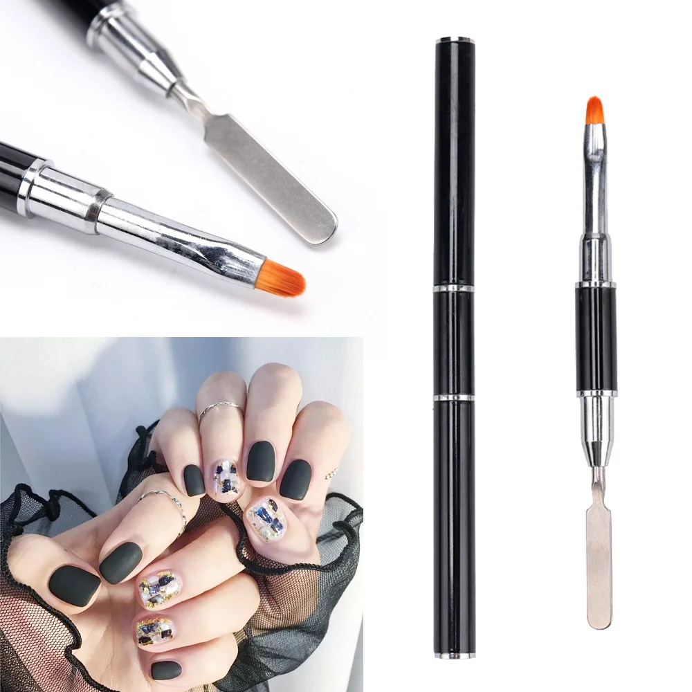 

1PC Dual Ended Nail Art Acrylic UV Gel Extension Builder Flower Painting Pen Brush UV Gel Remover Spatula Stick Manicure Tool