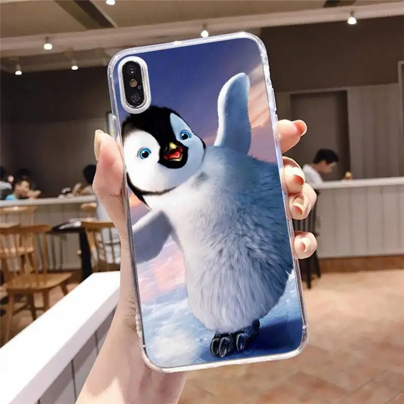 

penguin happy feet Phone Case Transparent soft For iphone 5 5s 5c se 6 6s 7 8 11 12 plus mini x xs xr pro max