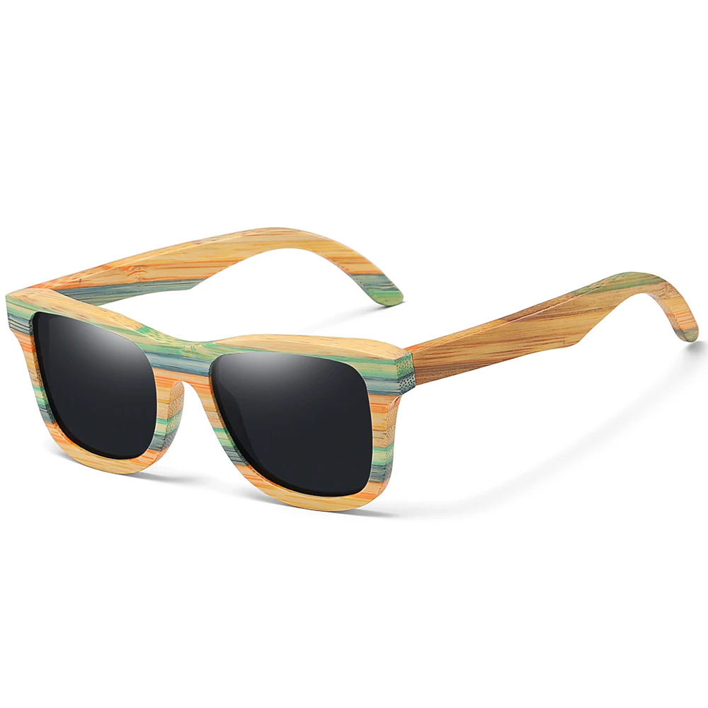 GM Skateboard Wood Bamboo Sunglasses Polarized for Women Mens New Brand Designer Wooden Sun Glasses UV Protection Lens S3834