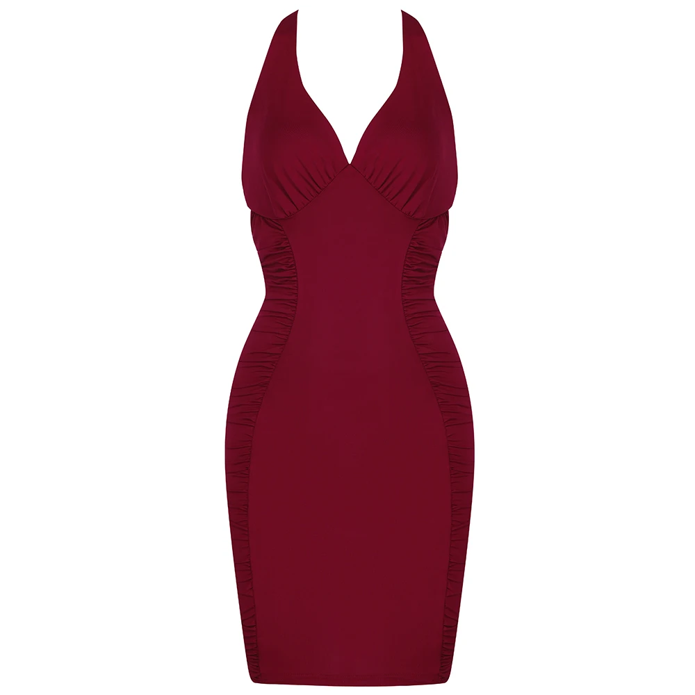 

2021 New Fashion V Neck Women's Dress Sexy Sleeveless Draped Summer Tank Mini Celebrity Club Party Dresses