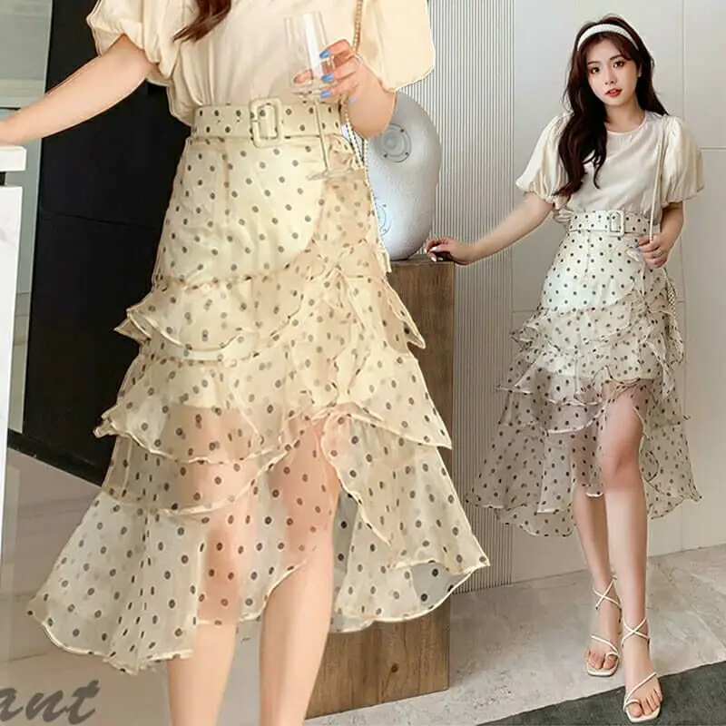 

Женская юбка-пачка в горошек, повседневная однотонная приталенная юбка с высокой талией, 2021