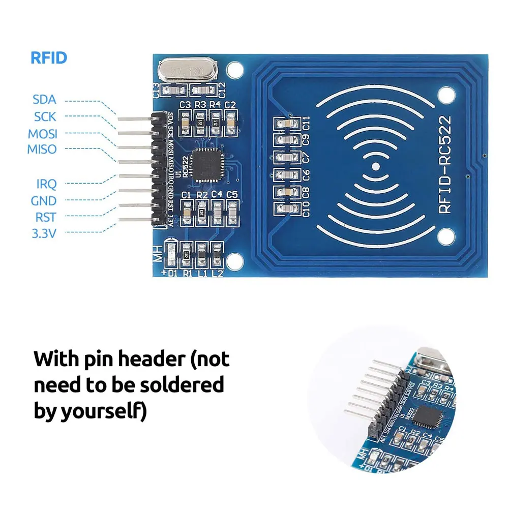 

1pcs MFRC-522 RC-522 RC522 Antenna RFID IC Wireless Module For Arduino IC KEY SPI Writer Reader IC Card Proximity Module