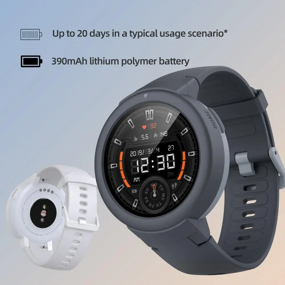 Смарт часы Amazfit Verge Lite умные IP68 GPS GLONASS долгий срок службы батареи AMOLED дисплей для