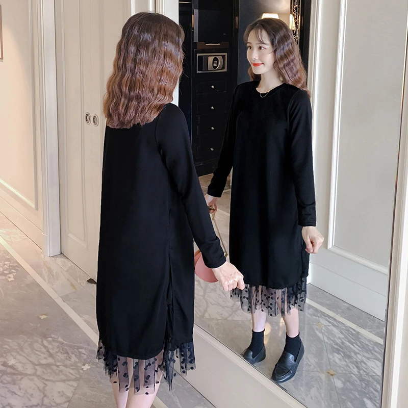 2019 Новое поступление весенне-осеннее платье для беременных женские кружевные