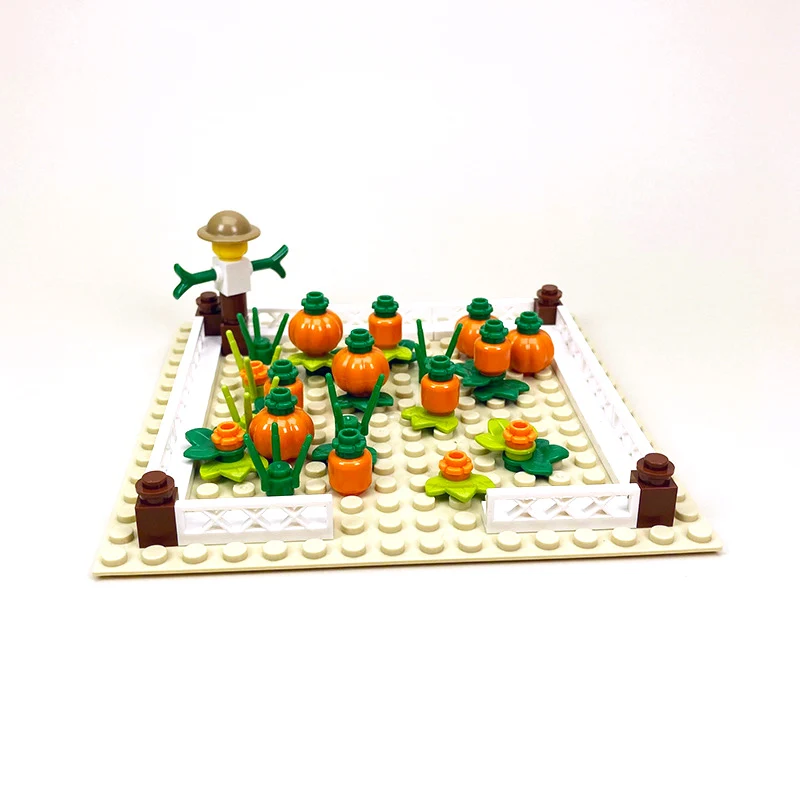 Строительный блок MOC животное редис свинья овощное садовое поле курица сделай