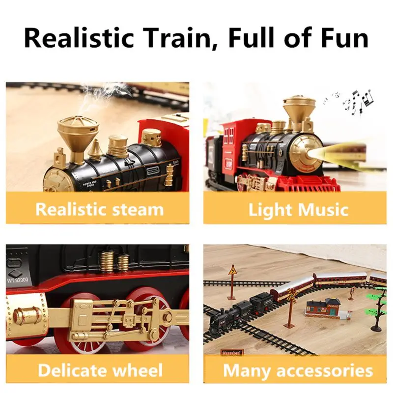

Electronic Classic Railway Train Sets w/ Steam Locomotive Engine
