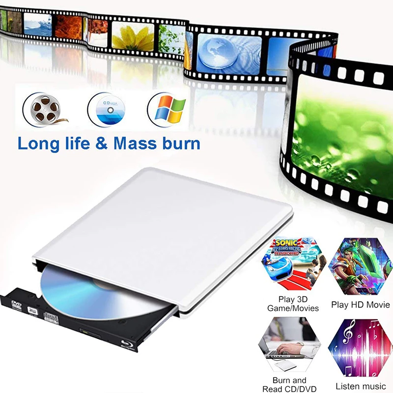 USB 3 0 Внешний Blu Ray оптический привод Bluray bd rw горелка BD RE CD/DVD Writer Play 3D 4K диск для