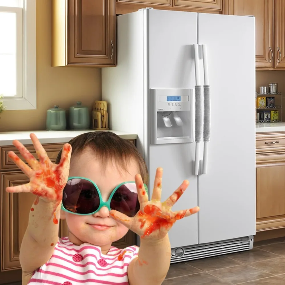 

Refrigerator Door Handle Cover Kitchen Appliance Decor Handles Antiskid Protector Gloves for Fridge Oven Keep off Fingerprints
