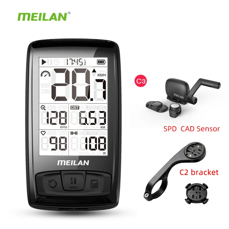 

Wireless Bluetooth4.0 Bicycle Computer Bicycle Speedometer Speed Cadence Sensor Waterproof Cycling Bike Odometer Meilan M4