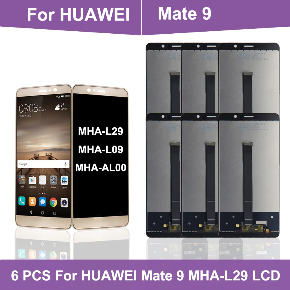 

Wholesale 6 pcs Original LCD For HUAWEI Mate 9 Display Touch Screen Digitizer Display for Huawei Mate 9 LCD MHA-L29 Replacement