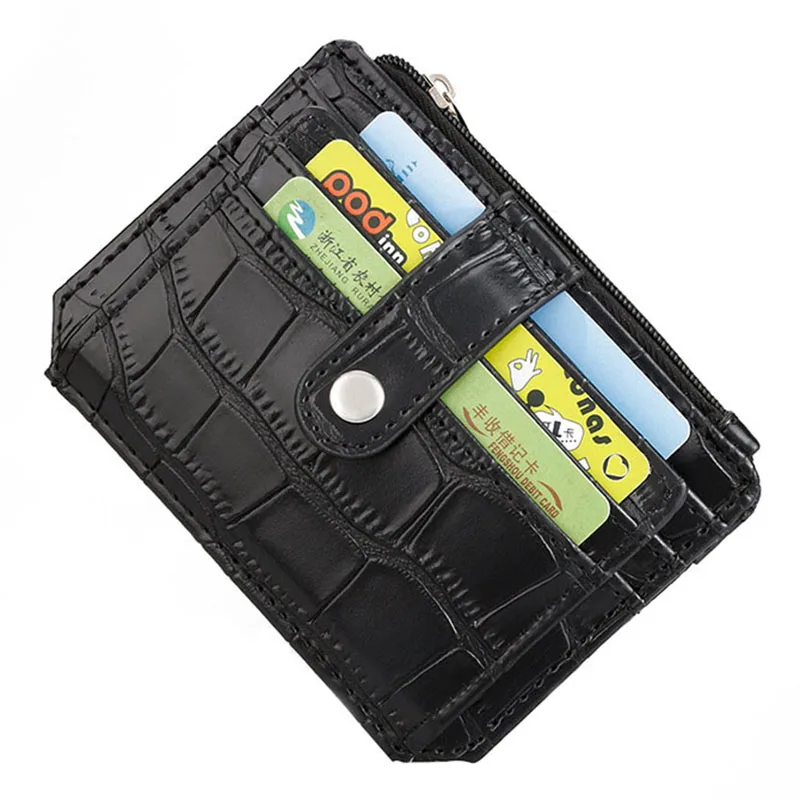 Винтажный женский маленький кошелек с крокодиловым узором для карт монет