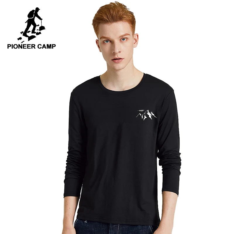 Мужская футболка с длинным рукавом Pioneer Camp облегающая принтом удобные шорты