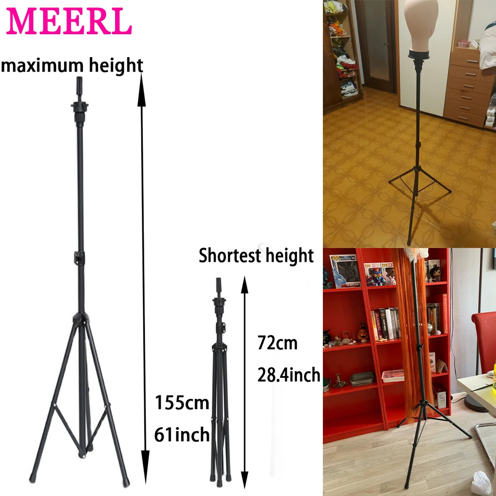 

MEERL Adjustable Tripod Stand Holder Mannequin Head Tripod Hairdressing Training Head Holder Top Selling Hair Wig Stands Tools