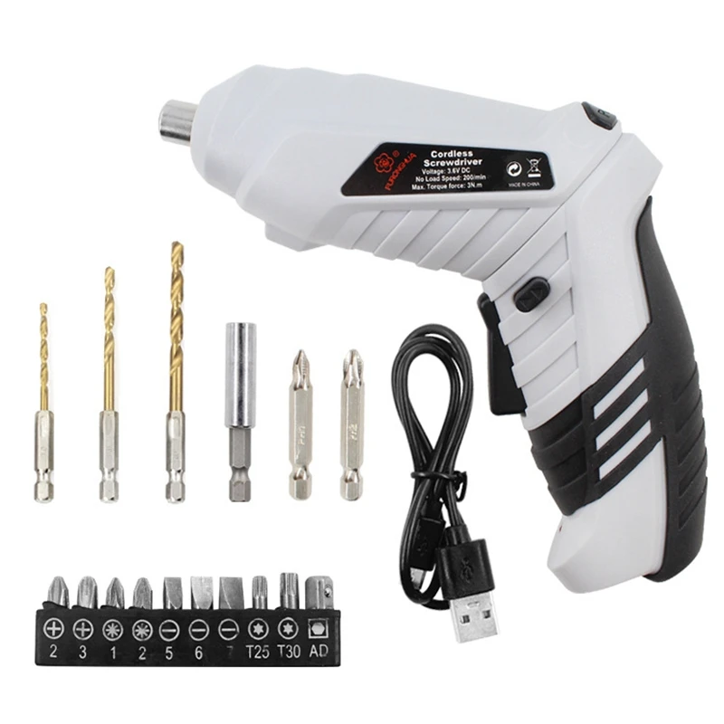 

New 18 In 1 Electric Screwdriver Rechargeable Portable Radio Drill Set Rotary Handle Power Tool