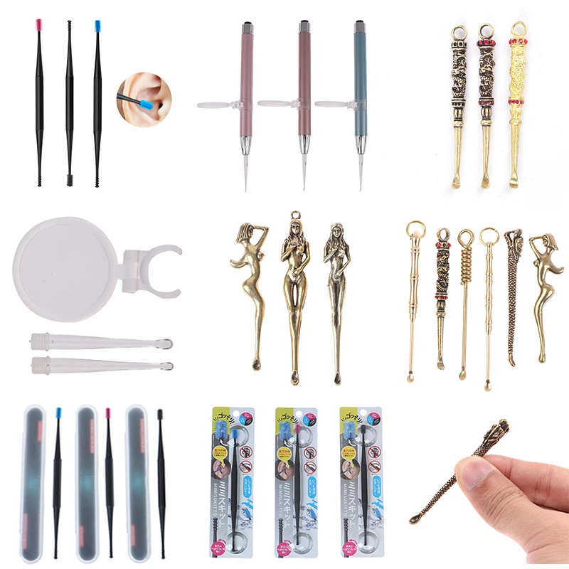 

1PCS Stainless Steel Plastic Silicone Earpick Wax Remover Curette Ear Pick Ear Cleaner Spoon Epiwax Ear Wax Pickers Cleaner