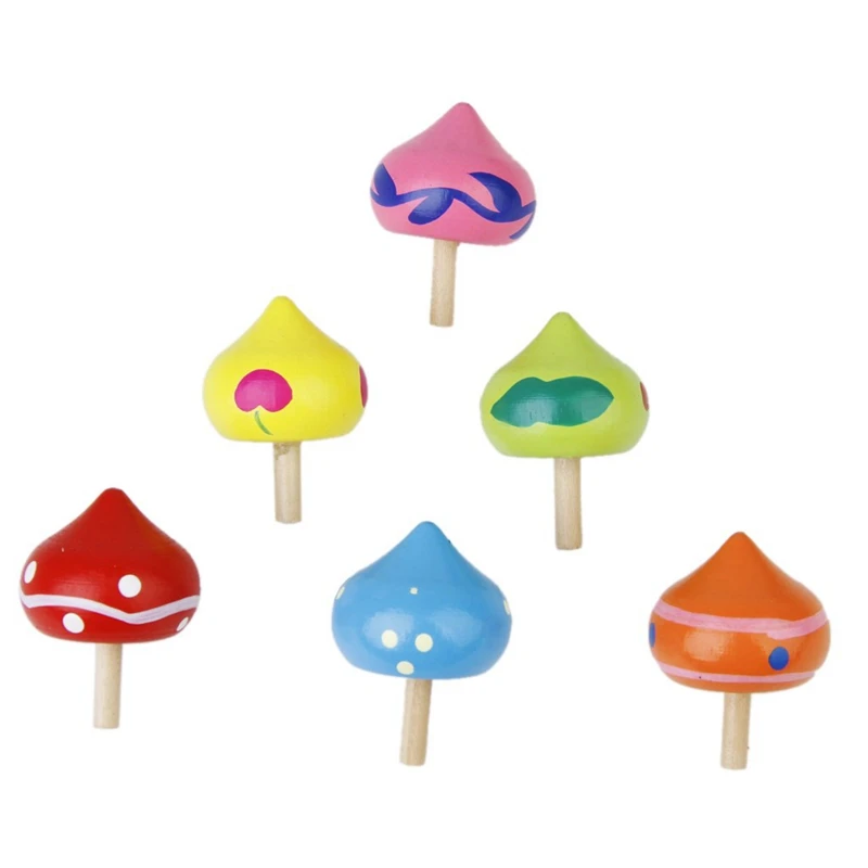 6 смешных деревянных гироскопов в форме сердца вращающийся верх Детская