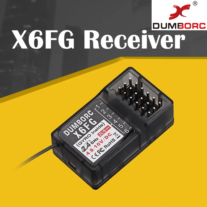 X6FG withGyro DUMBORC X6F/X6FG 2,4G 6CH радиоприемник системы управления для Domborc RC X6 передатчик Радиоуправляемый автомобиль Лодка передатчик - Цвет: X6FG withGyro