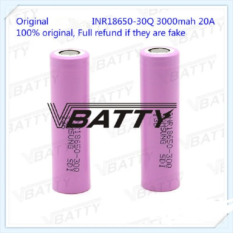 4 шт. inr18650-30q для samsung 3,7 в 18650 3000 мАч батарея 15A 30q для Vape и фонарик электроинструменты