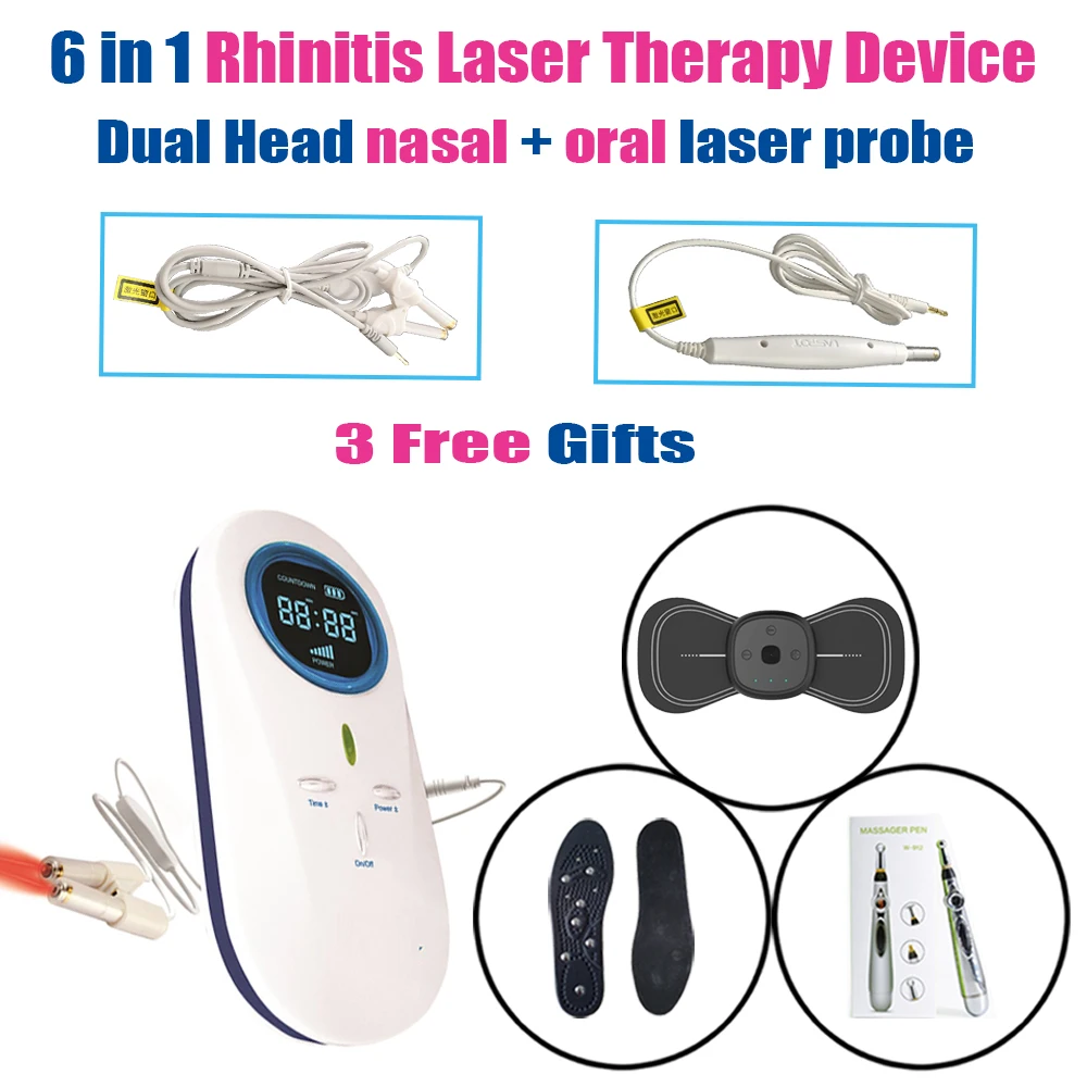 

LASTEK 6 in 1 Kit Laser Therapy Device Nose Irradiation Cholesterol Phototherapy Instrument For Rhinitis Sinusitis Nasal Polyps