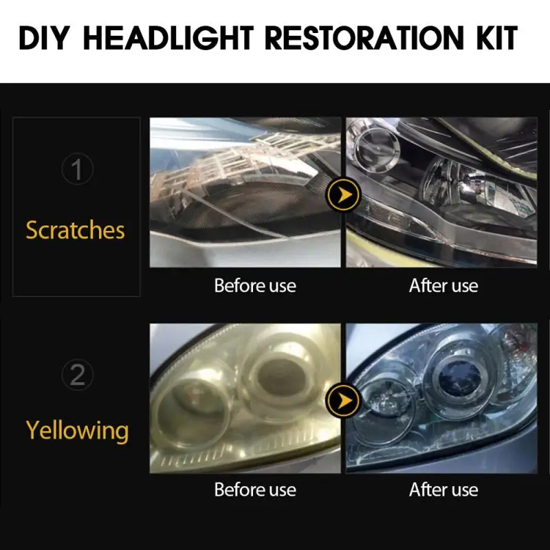 

Professional Headlight Repair Kit DIY Headlight Brightener Car Care Repair Kit Head Lens Cleaning Headlight Assembly Repair
