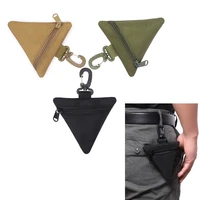 mini tactical edc pouch earphone pack holder portable key coin purse wallet military outdoor hunting triangle running waist bag