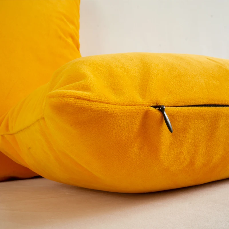 Высококачественная мягкая бархатная желтая шелковая наволочка для подушки