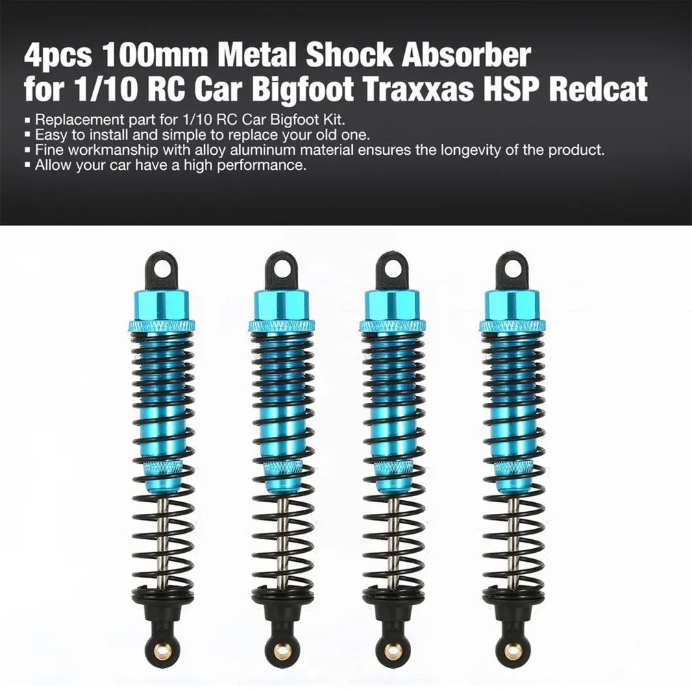 

4 шт. Регулируемый Алюминиевый Масляный амортизатор HSP 108004 08041, масляные заполненные обновленные детали для 1:10 внедорожника, монстр-ТРАКА, ра...