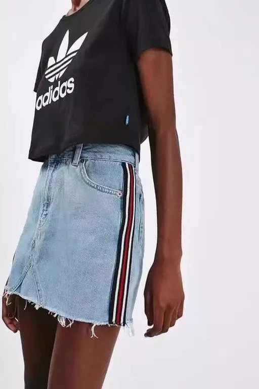 Увядшая Высокая улица АА ветер джинсовая юбка женские юбки mujer moda 2019 талия