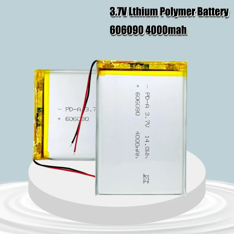 3,7 v 4000mAh 606090 Wiederaufladbare Lipo Batterie Für GPS MP4 Kamera Power Bank Tablet Elektrische Spielzeug PAD DVD Lithium-polymer Batterie